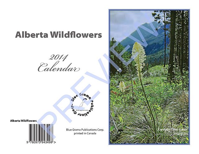 AB Wildflowers 2014 Calendar back cover