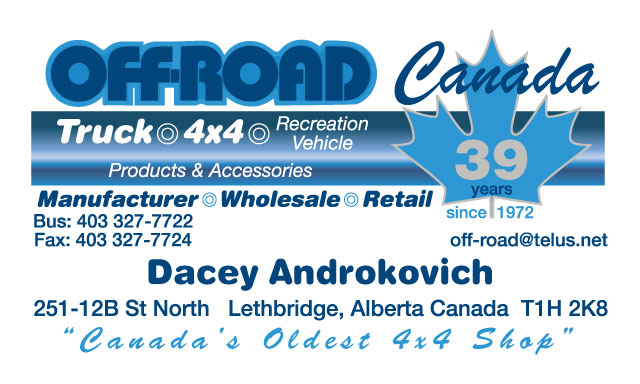 Business card for Off-Road Canada